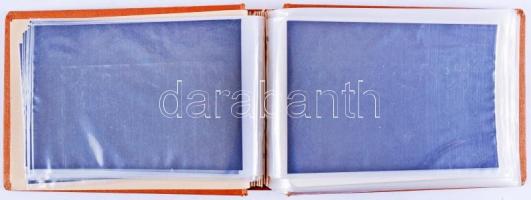 3 db képeslap album: 28, 114 és 120 férőhellyel, utóbbiban 8 db régi képeslap / 3 album for 28, 114 ...