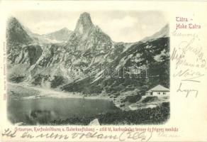 Tátra, Zöld-tó, Karbunkulus torony, Frigyes menház / lake, mountain peak, rest house (EK)