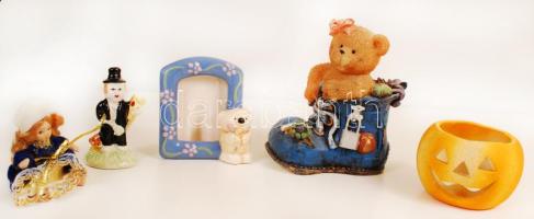 Vidám kerámia figurák, 5 db