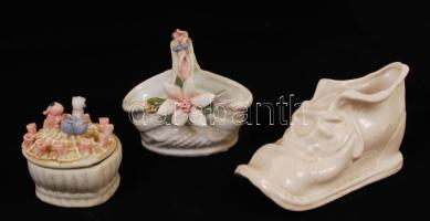 Vegyes témájú kerámia díszek vidám színekben, 8 db