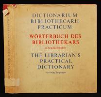 Dictionarium bibliothecarii practicum ad usum internationalem in XX linguis. Wörterbuch des Bibliothekars in zwanzig Sprachen. The Librarian's practical dictionary in twenty languages. Szerk.: Pipics Zoltán. München - Pullach, 1971, Verlag Dokumentation. Aranyozott papírkötésben, kicsit szakadt papír védőborítóval, jó állapotban.