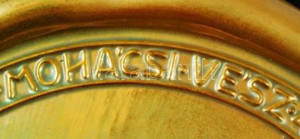 Zsolnay "Mohács 1526-1926" nagy méretű emlék plakett (Nagy Árpád), eozin mázas, márka jelz...