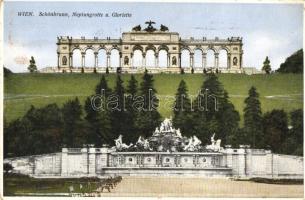 Vienna, Wien; Schönbrunn, Neptungrotte, Gloriette (fa)
