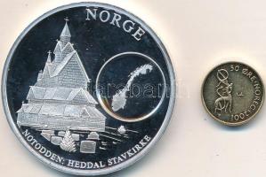 Norvégia DN "Európai valuták" ezüstözött emlékérem tanúsítvánnyal T:PP Norway ND "European Currencies" silver plated medallion with certificate C:PP