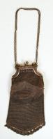 Régi fém színházi táska láncszövetből, 17x8 cm