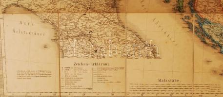 1867 Az Osztrák-Magyar Monarchia térképe. General Strassen und Orstkarte des Österreichischen Kaiser...