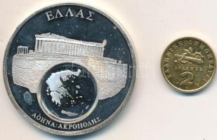 Görögország DN "Európai valuták" ezüstözött emlékérem T:PP Greece ND "European Currencies" silver plated medallion C:PP