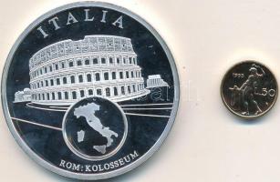 Olaszország DN "Európai valuták" ezüstözött emlékérem T:PP Italy ND "European Currencies" silver plated medallion C:PP