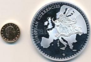 Olaszország DN "Európai valuták" ezüstözött emlékérem T:PP
Italy ND "European Currenc...
