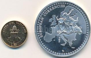 Vatikán DN "Európai valuták" ezüstözött emlékérem tanúsítvánnyal T:PP
Vatican ND "Eur...