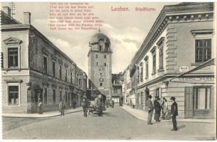 Leoben, Stadtturm, Hotel zum Mohren / city tower, hotel (EK)