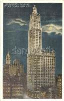 New York, Woolworth Building at night