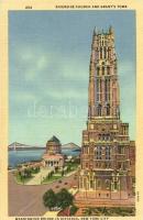 New York, Riverside church and Grant's tomb, Washington Bridge in distance