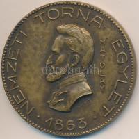 Sóváry János (1895-1966) DN "Nemzeti Torna Egylet - 1863 - Matolay" Br emlékérem eredeti tokban (80mm) T:2