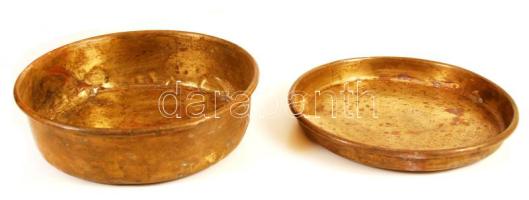 Asztali mérleghez tartozó réz tálak, d: 21 cm