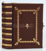 Psalterium Beatae Mariae Virginis. Beatrix királyné imádságoskönyve. A melki apátsági könyvtár 2484. sz. kódexének facsimile kiadása, bordázott gerincű aranyozott bőrkötésben, aranyozott lapszélekkel, fémcsattal, jó állapotban.