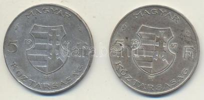 1947. 5Ft Ag "Kossuth" (2x) T:3 Adamo F8.1