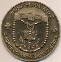 Horvátország / Zágráb DN "Horvátország Katonai Ordinariátusa" Br emlékérem (75mm) T:2 Croatia / Zagreb ND "Military Ordinariate of Croatia" Br emlékplakett (75mm) C:2