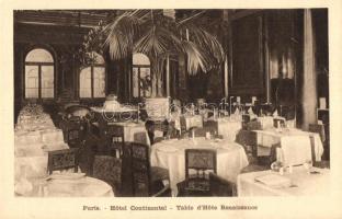 Paris, Hotel Continental, Table d'Hote Renaissance / restaurant interior