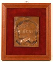 Várady Sándor (1920-2000): Páris. Bronz fali kép, jelzett, keretben, 13×10,5 cm