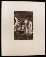 Lajos Ferenc (1912-1998): Ítélet. Tus, papír, jelzett, 26×18 cm