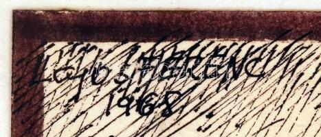 Lajos Ferenc (1912-1998): Suttogó fák. Tus, papír, jelzett, 26×19 cm