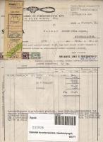 Számlák fuvarlevelekkel, illetékbélyegekkel, főleg budapesti cégektől.Többek közt Elzett vasárúgyár (14db)