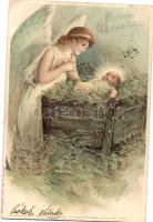 1899 Christmas, Theo Stroefer Serie XV. 910 a. litho (small tear)