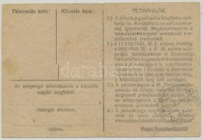1946. 100.000AP nem kamatozó Pénztárjegy "Másra Át Nem Ruházható" felülbélyegzéssel T:III-