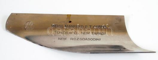 Weiss Manfréd R.T. Csepel tüköracél fém tábla, 9x19 cm