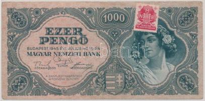 1945. 1000P lemezhiba a bélyeg "B" betűjénél T:II-