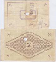 Pápa 1919. május 8. "Pápai csekk" 20K + 50K lyukasztással érvénytelenítve T:III