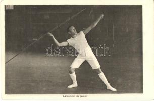 1920 Lancement du javelot, Championnats cantonaux des gymnastes genevois / javelin throw, Geneva canton championship; lottery on backside