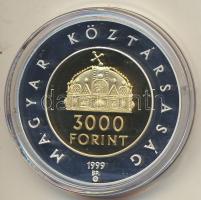 1999. 3000Ft Ag "Az államalapítás 1000. évfordulója" dísztokban tanúsítvánnyal T:PP Adamo EM160