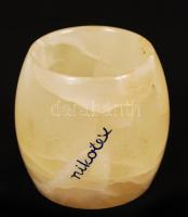 Nikotex feliratú aragonit hamutartó, m: 5 cm, d: 4,5 cm