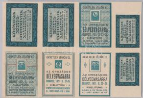 1921 Bp., Különleges bélyeggyűjtemények kiállítása 8 db vágatlan levélzáró