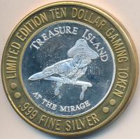 Amerikai Egyesült Államok / Las Vegas DN 10$ bicolor Ag zseton (37.56g/0.999/43mm) T:2 (PP) USA / Las Vegas ND 10 Dollars bicolor Ag gaming token (37.56g/0.999/43mm) C:XF (PP)