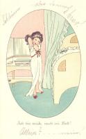 Ich bin müde, rasch in's Bett! M. Munk Vienne Nr. 905
