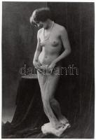 cca 1925-1930 Demeter Károly: Akt fátyollal, másolat 1980 körül, 17x11 cm.