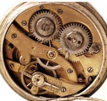 Ezüst (Ag.) tokos zsebóra, hat köves, üveg lap hiányzik, szerkezet tisztításra szorul, jelzett