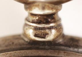 Ezüst (Ag.) tokos zsebóra, hat köves, üveg lap hiányzik, szerkezet tisztításra szorul, jelzett