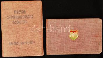 1949, 1951 Magyar Szabadságharcos Szövetség tagsági igazolvány bélyegekkel
