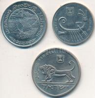 Vegyes: Izrael 1979. 5L Cu-Ni + 1984. 10Sh Cu-Ni + Sri Lanka 1981. 2R Cu-Ni "Mahaweli Dam"...
