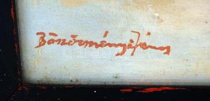 Böszörményi János (1883-?): Tópart. Olaj, karton, jelzett, üvegezett keretben 24×30 cm