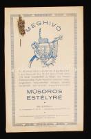 cca 1930 Kistarcsa Levente Egylet meghívó levente jelvénnyel