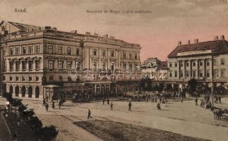 1918 Arad, Színház, Nagy Lajos szállodája, múzeum, Michl Színházi sörcsarnoka / theatre, hotel, museum, beer hall (ragasztónyom / gluemark)