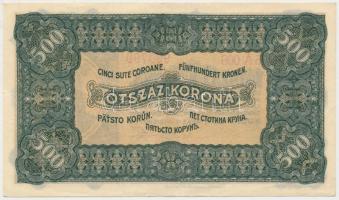 1923. 500K "Magyar Pénzjegynyomda Rt. Budapest" T:III 
Adamo K34