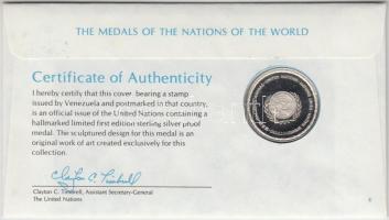 ENSZ 1981. "A Világ nemzeteinek emlékérmei - Venezuela" Ag emlékérem (15g/0.925/32mm) megc...