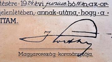 1924. "Vitézi Jelvény" zománcozott kitüntetés + Vitézzé avatás oklevele vitéz Lánczos Káro...