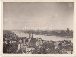 cca 1920 Kankowszky Ervin: Budapesti panoráma a Halászbástyáról felvéve, pecséttel jelzett, sarkában retusnyomok, 17x23 cm